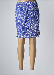 Jupe mi-longue coupe droite bleu BREAL femme