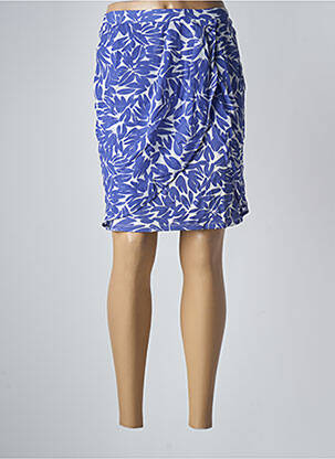 Jupe mi-longue coupe droite bleu BREAL femme