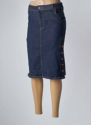 Jupe mi-longue stretch bleu LOIS femme
