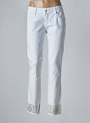 Pantalon slim stretch taille normale blanc MET femme