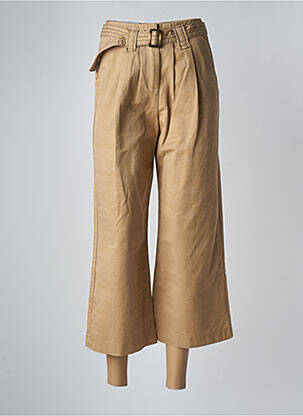 Pantalon 7/8 taille haute taille haute beige CAMAIEU femme