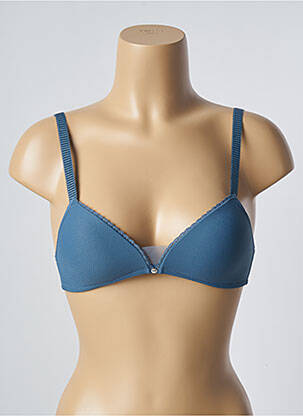Soutien-gorge effet matière satinée haut soutien-gorge moulé bleu PASSIONATA femme