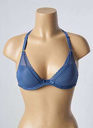 Soutien-gorge effet matière satinée haut soutien-gorge moulé bleu PASSIONATA femme
