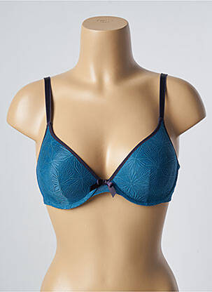 Soutien-gorge effet matière satinée haut soutien-gorge moulé bleu PASSIONATA femme