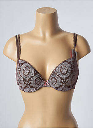 Soutien-gorge effet matière satinée haut soutien-gorge moulé marron PASSIONATA femme