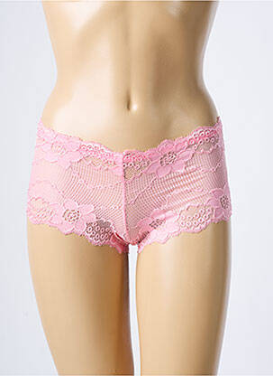 Shorty finition dentelle rose ROSA JUNIO femme