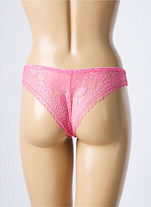 Tanga finition dentelle rose ROSA JUNIO femme