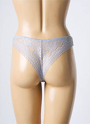 Tanga finition dentelle gris ROSA JUNIO femme