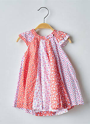 Robe mi-longue doublure manches courtes orange DU PAREIL AU MÊME fille