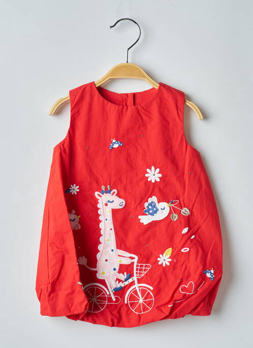 Robe mi-longue rouge DU PAREIL AU MÊME pour fille