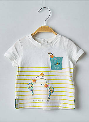 T-shirt fermeture pressionnée manches courtes blanc SERGENT MAJOR garcon
