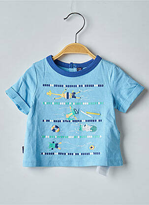 T-shirt fermeture pressionnée manches courtes bleu SERGENT MAJOR garcon
