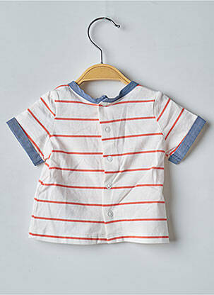 T-shirt fermeture pressionnée manches courtes blanc SERGENT MAJOR garçon