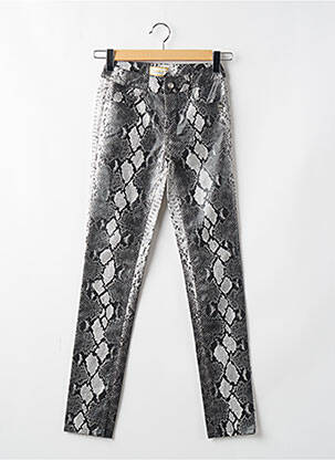 Pantalon slim taille élastique gris MET femme