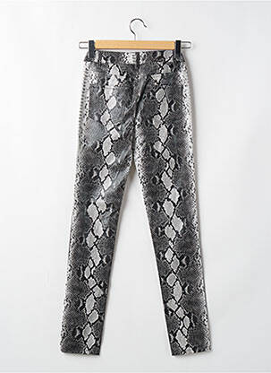 Pantalon slim taille élastique gris MET femme