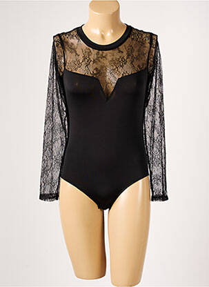 Body lingerie effet matière satinée noir VALEGE femme