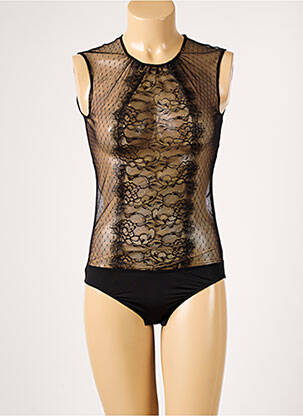 Body lingerie effet matière satinée noir VALEGE femme