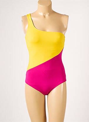 Maillot de bain 1 pièce bretelles élastiquées jaune AUBADE femme