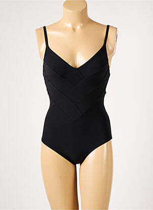 Maillot de bain 1 pièce stretch haut triangles noir LOU femme
