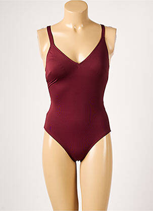 Maillot de bain 1 pièce effet matière satinée rouge PRINCESSE TAM-TAM femme