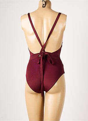 Maillot de bain 1 pièce effet matière satinée rouge PRINCESSE TAM-TAM femme