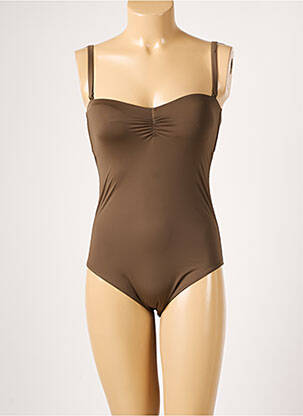 Maillot de bain 1 pièce bretelles élastiquées amovibles haut soutien-gorge avec mousse de rembourrage amovible vert AUBADE femme