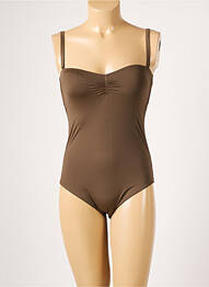 Maillot de bain 1 pièce bretelles élastiquées amovibles haut soutien-gorge avec mousse de rembourrage amovible vert AUBADE femme