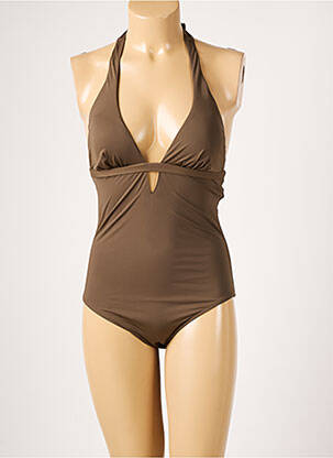 Maillot de bain 1 pièce stretch haut soutien-gorge moulé vert AUBADE femme