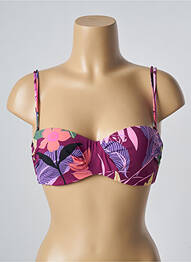 Haut de maillot de bain bretelles élastiquées amovibles haut soutien-gorge moulé violet BELCOR femme