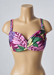 Haut de maillot de bain stretch haut soutien-gorge emboitant violet BELCOR femme