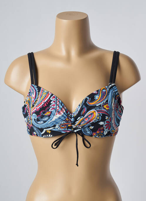 Haut de maillot de bain stretch haut soutien-gorge emboitant noir BELCOR femme