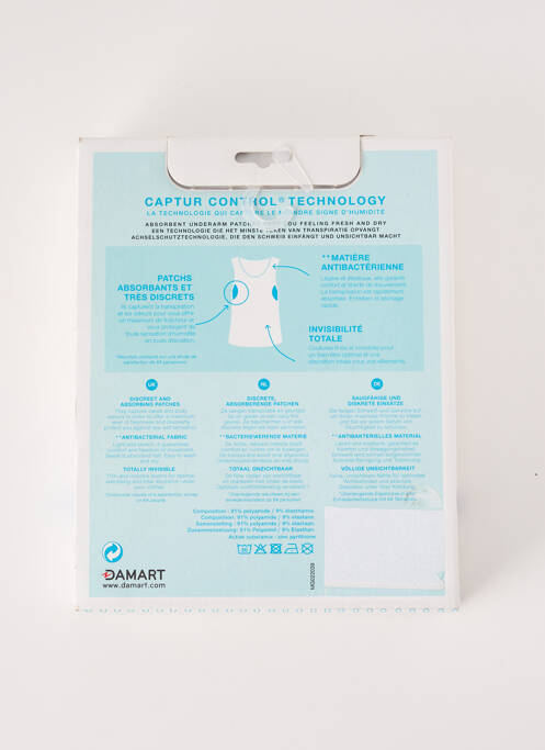 Débardeur stretch sans manche blanc DAMART homme