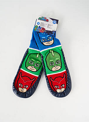 Chaussons/pantoufles bout rond bout rond bleu PJ MASKS garçon