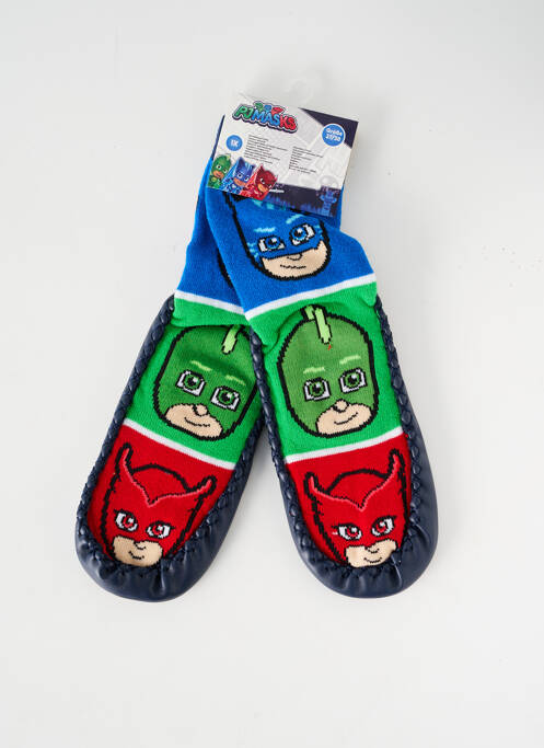 Chaussons/pantoufles bout rond bout rond bleu PJ MASKS garcon
