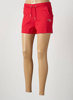 Short coupe droite rouge FILA femme