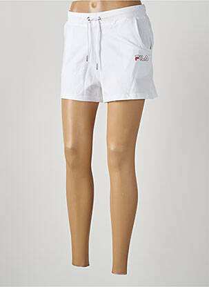 Short coupe droite blanc FILA femme