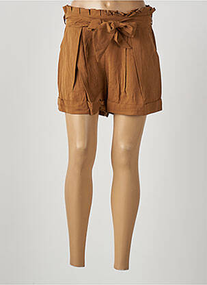 Short coupe droite taille haute marron MARGVERY femme