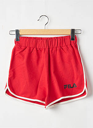 Short coupe droite rouge FILA femme