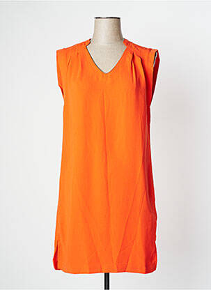 Tunique sans manche tissage crêpe orange CAMAIEU femme