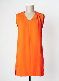 Tunique sans manche tissage crêpe orange CAMAIEU femme