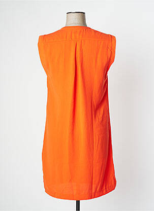 Tunique sans manche tissage crêpe orange CAMAIEU femme