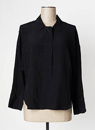 Chemisier tissage crêpe manches longues noir SALSA femme