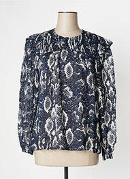 Blouse légère et transparente manches longues bleu SALSA femme