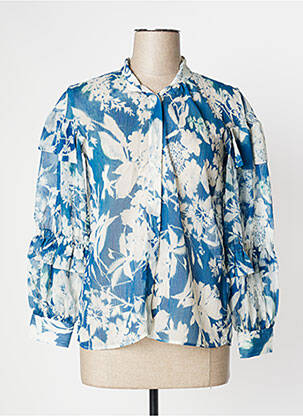 Chemisier imprimé fleurs manches longues bleu SALSA femme