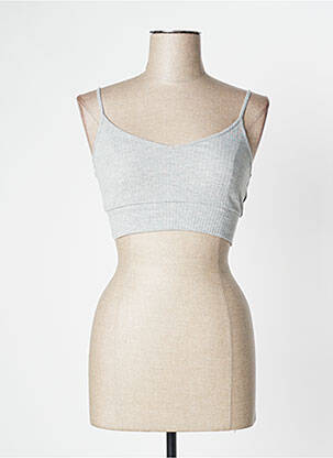 Top stretch fines bretelles gris MISS SELFRIDGE femme