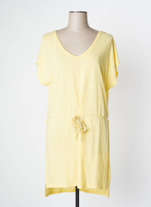 Robe mi-longue jaune CAMAIEU pour femme