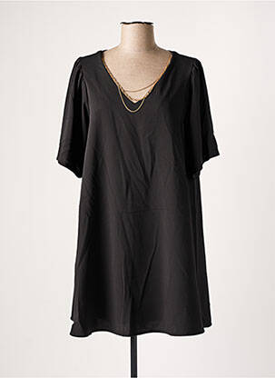 Robe courte coupe évasée manches courtes noir CONTEMPLAY femme