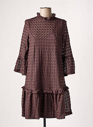 Robe courte manches 3/4 manches 3/4 marron VERO MODA femme