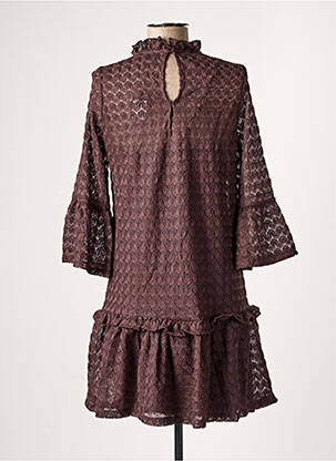Robe courte manches 3/4 manches 3/4 marron VERO MODA femme
