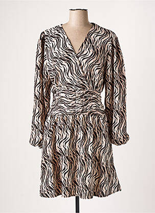 Robe courte manches longues manches longues noir FLAMANT ROSE femme